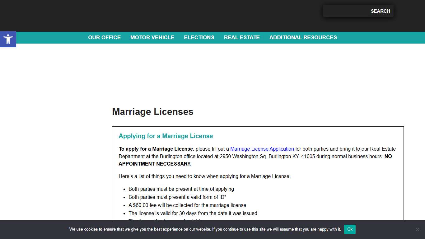 MARRIAGE LICENSES - Boone County Clerk's Office