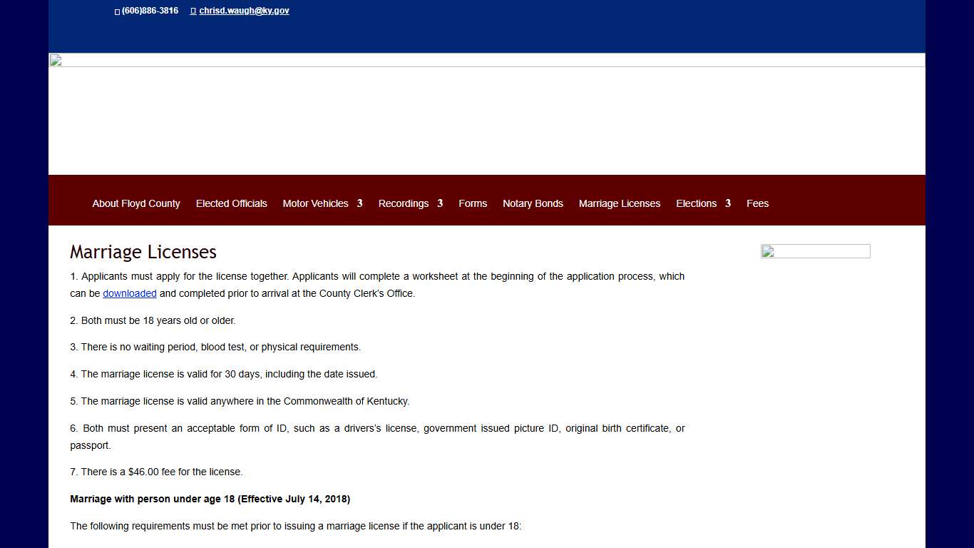 Marriage Licenses Floyd County KY Clerk